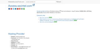 Access.sscintel.com Error Analysis (By Tools)