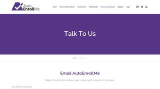 Talk To Us - AutoEnroll.Me