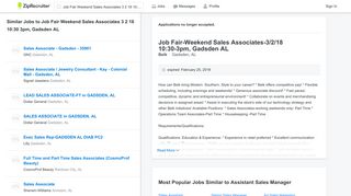 Job Fair-Weekend Sales Associates-3/2/18 10:30-3pm, Gadsden AL ...