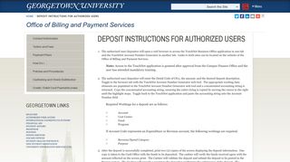 Deposit Instructions for Authorized Users | Office of Billing and ...