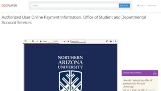 Authorized User Online Payment Information. Office of Student and ...
