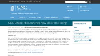 UNC-Chapel Hill Launches New Electronic Billing | Student Affairs