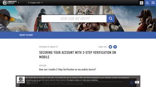 Securing your account with 2-Step Verification on mobile - Ubisoft ...