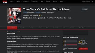 Tom Clancy's Rainbow Six: Lockdown (Game) - Giant Bomb