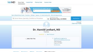 Dr. Harold Lenhart, MD - WebMD Physician Directory