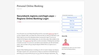 Securebank.regions.com/login.aspx – Regions Online Banking Login