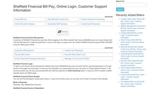 Sheffield Financial Bill Pay, Online Login, Customer Support Information