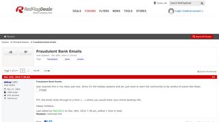 Fraudulent Bank Emails - RedFlagDeals.com Forums