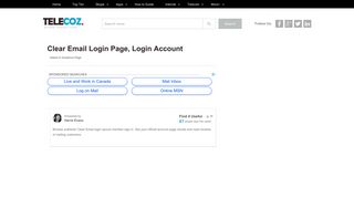 Clear Email Login page, Login Account - TeleCoz