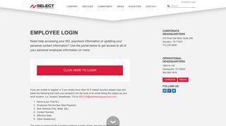Employee Login - Login, Register - Select Energy Services| Select ...