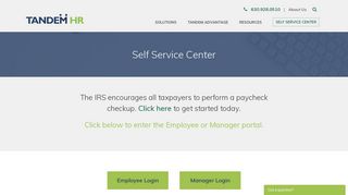 Self Service Center | Tandem HR Client Employee Login