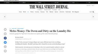 Metro Money: The Down and Dirty on the Laundry Biz - WSJ