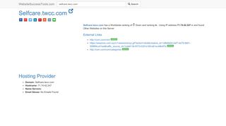 Selfcare.twcc.com Error Analysis (By Tools) - Website Success Tools