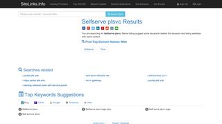 Selfserve plsvc Results For Websites Listing - SiteLinks.Info