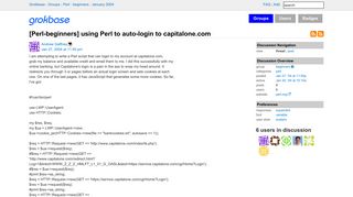 [Perl-beginners] using Perl to auto-login to capitalone.com - Grokbase