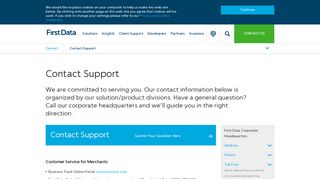 Contact Support | First Data
