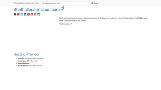 Shnft.allocate-cloud.com Error Analysis (By Tools)