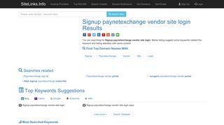 Signup paynetexchange vendor site login Results For Websites Listing