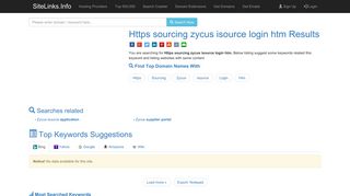 Https sourcing zycus isource login htm Results For Websites Listing