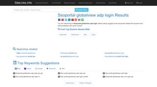 Ssoportal globalview adp login Results For Websites Listing