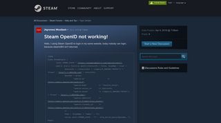 Steam OpenID not working! :: Help and Tips - Steam Community