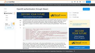 OpenID authentication through Steam - Stack Overflow