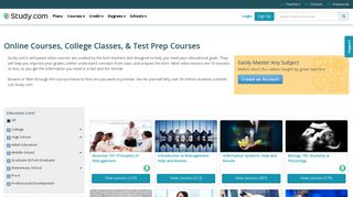 Online Courses, College Classes, & Test Prep Courses - Study.com