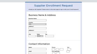 Enrollment - ARI PartnerConnect for Suppliers