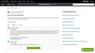 How can I access an old account - Ancestry Account