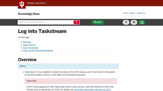 Log into Taskstream - IU Knowledge Base - Indiana University