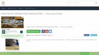 FAIR USE OF COPYRIGHTED IMAGES AFTER ... - Touro Law Center
