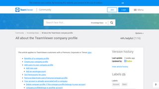 All about a TeamViewer Company Profile - TeamViewer Community