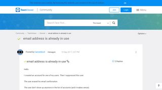 Solved: email address is already in use - TeamViewer Community ...