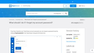 What should I do if I forget my account password? - TeamViewer ...