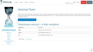 Hacking Team - WikiLeaks - The Hackingteam Archives