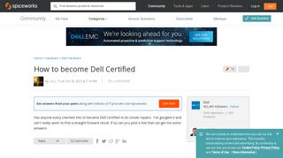 How to become Dell Certified - Spiceworks Community