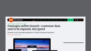 OneLogin suffers breach—customer data said to be ... - Ars Technica