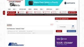 Auto Windscreens: 'Technician Tracker' - FleetPoint