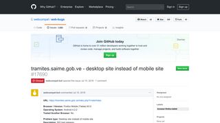 tramites.saime.gob.ve - desktop site instead of mobile site - GitHub