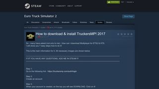 Steam Community :: Guide :: How to download & install TruckersMP ...