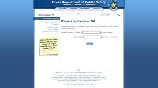 Texas Department of Public Safety - DL Status Search - Texas DPS