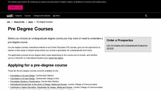 Pre Degree Courses | UAL