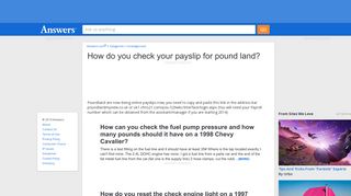 How do you check your payslip for pound land - Answers.com