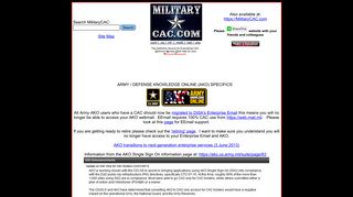 MilitaryCAC's AKO specific problems and solutions page