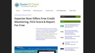 Experian Now Offers Free Credit Monitoring, FICO Score & Report For ...