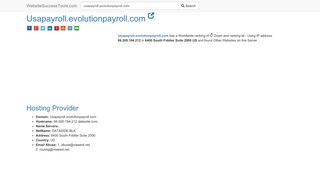 Usapayroll.evolutionpayroll.com Error Analysis (By Tools)