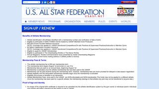 US All Star Federation: SIGN-UP / RENEW - usasf