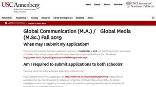 Global Communication (M.A.) / Global Media (M.Sc.) Fall 2019 | USC ...