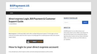 direct express - www.usdirectexpress.com | Bill Payment & Account ...