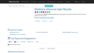 Realtrans altisource login Results For Websites Listing - SiteLinks.Info